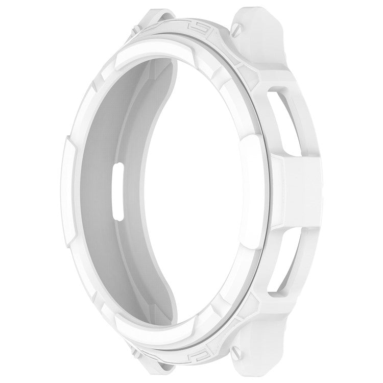 For Samsung Galaxy Watch6 Classic 43mm Soft TPU Shockproof Case Watch Frame Protector with Bezel Ring - White