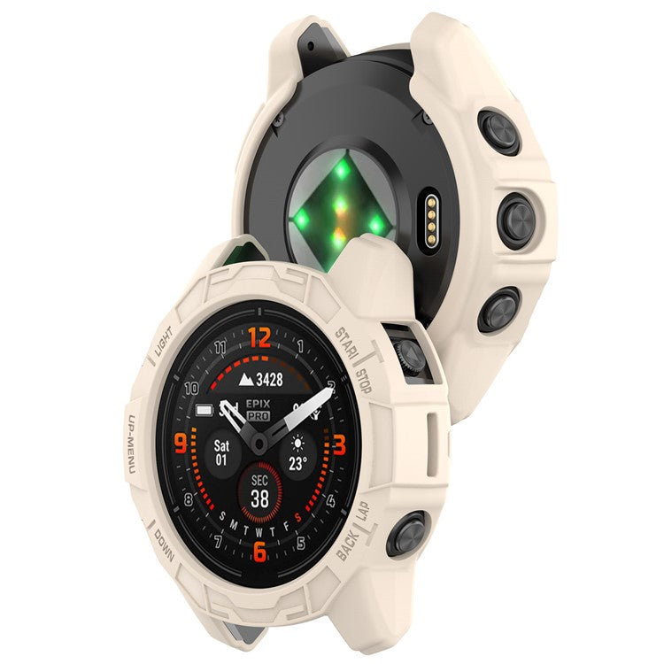 For Garmin epix Pro (Gen 2) 42mm / Fenix 7S Pro / 7S Half Wrapped Protective Case Soft TPU Hollow Watch Cover Frame - Starlight