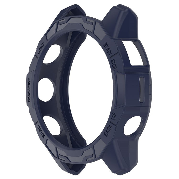 For Garmin epix Pro (Gen 2) 42mm / Fenix 7S Pro / 7S 42mm Half Wrapped Protective Case Soft TPU Hollow Watch Cover Frame - Midnight Blue