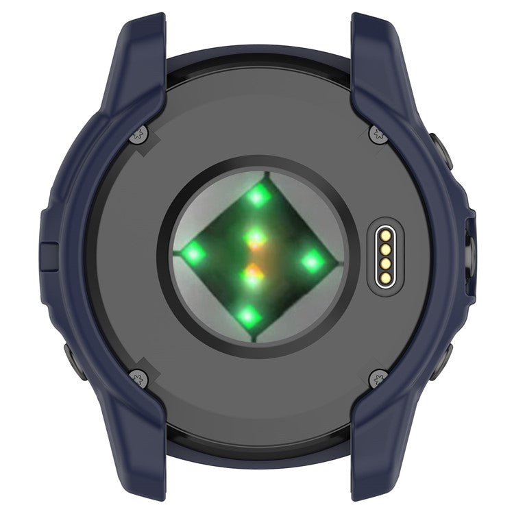 For Garmin epix Pro (Gen 2) 42mm / Fenix 7S Pro / 7S 42mm Half Wrapped Protective Case Soft TPU Hollow Watch Cover Frame - Midnight Blue