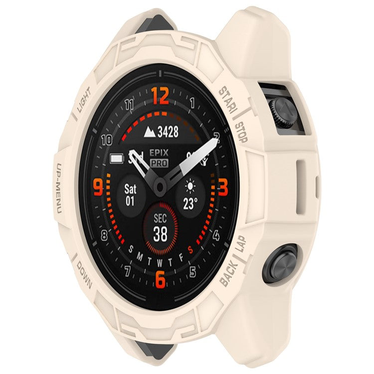 TPU Watch Case for Garmin epix Pro 51mm / (Gen 2) 51mm / Fenix 7X Pro / 7X , Half Wrapped Hollow Cover - Starlight