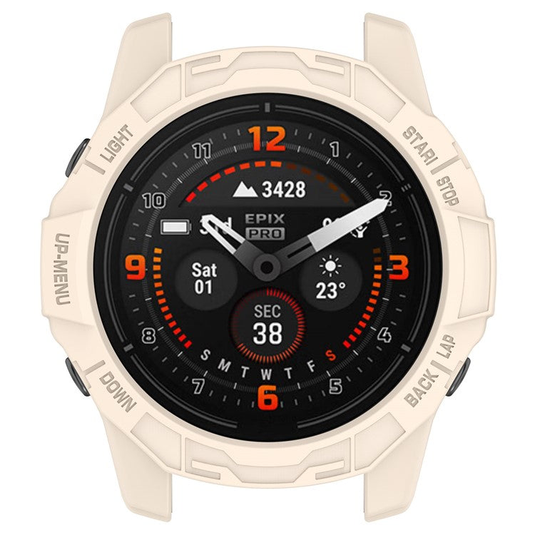 TPU Watch Case for Garmin epix Pro 51mm / (Gen 2) 51mm / Fenix 7X Pro / 7X , Half Wrapped Hollow Cover - Starlight