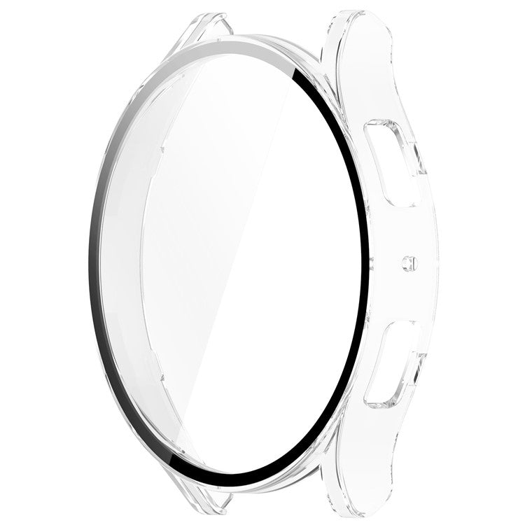 For Samsung Galaxy Watch6 40mm Hard PC Watch Case Protective Frame Integrated with Tempered Glass Film - Transparent