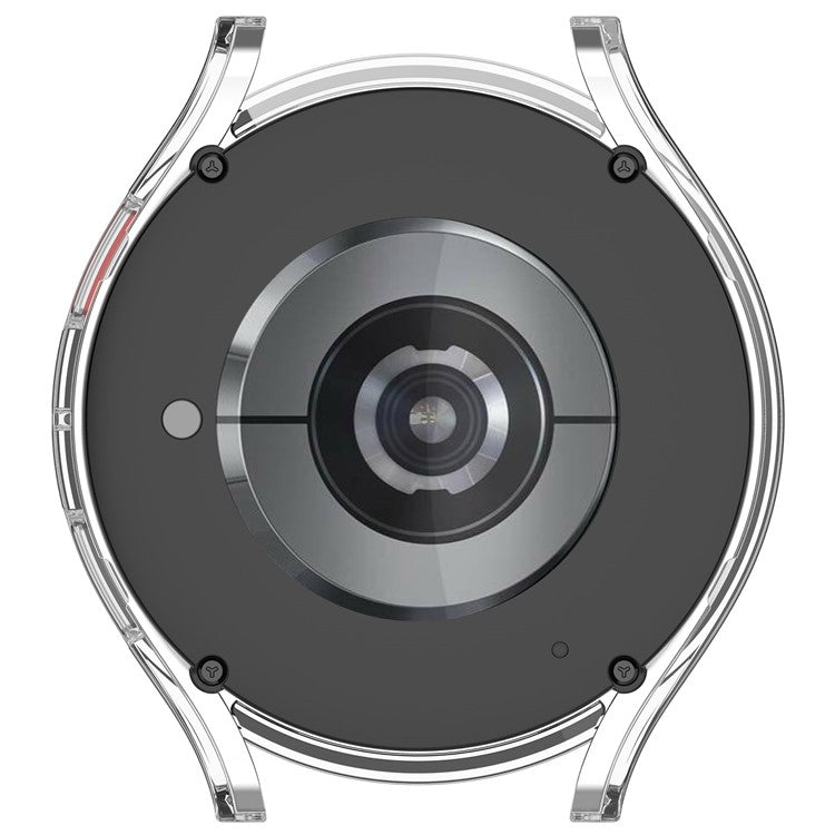 For Samsung Galaxy Watch6 40mm Hard PC Watch Case Protective Frame Integrated with Tempered Glass Film - Transparent