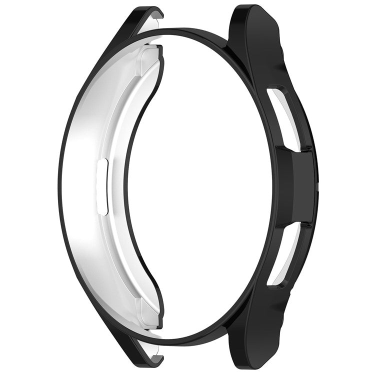 For Samsung Galaxy Watch6 Classic 47mm Electroplating TPU Watch Case Hollow Anti-collision Frame - Black