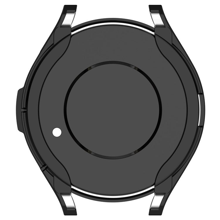 For Samsung Galaxy Watch6 Classic 47mm Electroplating TPU Watch Case Hollow Anti-collision Frame - Black