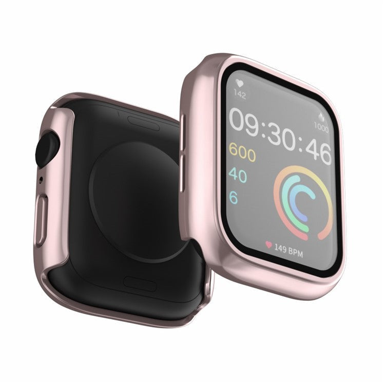 Watch Case for Apple Watch Series 4 / 5 / 6 / SE / SE (2022) 44mm , IP68 Waterproof Hard PC Cover with Tempered Glass Film - Rose Gold