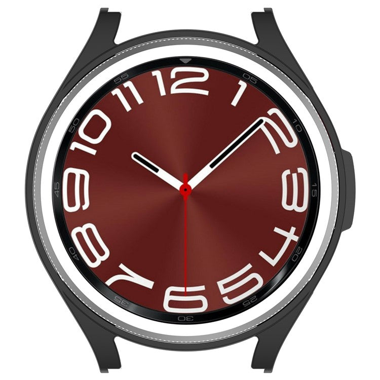 For Samsung Galaxy Watch6 Classic 43mm Hard PC Case Hollowed-out Half Wrapped Protective Cover - Black