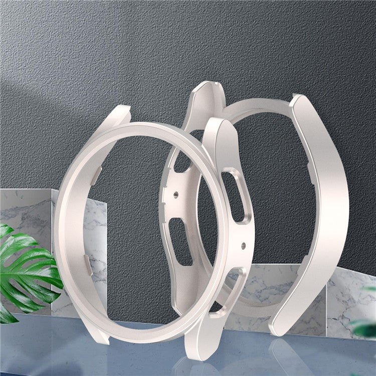 For Samsung Galaxy Watch6 44mm Hard PC Protective Case Hollow Frame Matte PC Watch Cover - Official Green