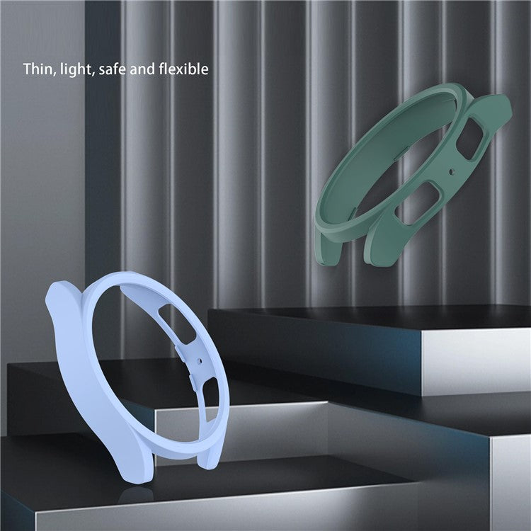 For Samsung Galaxy Watch6 44mm Hard PC Protective Case Hollow Frame Matte PC Watch Cover - Black