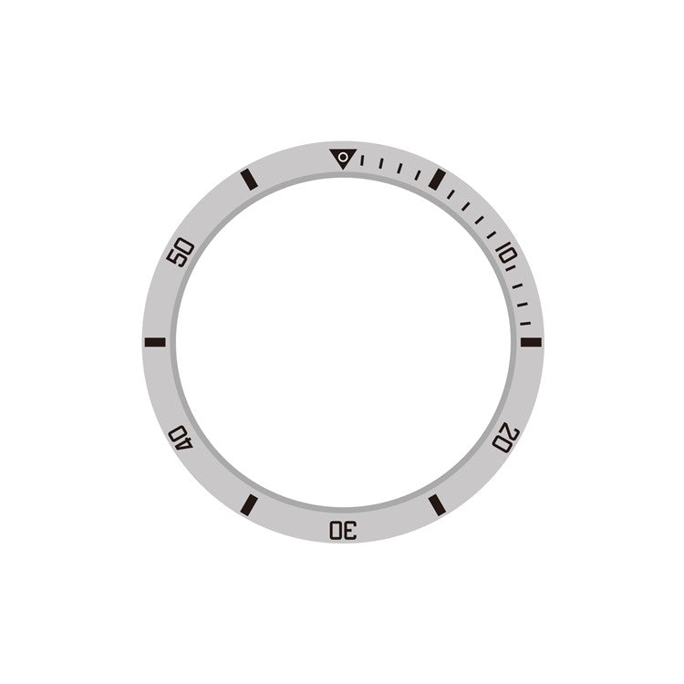 Bezel Loop for Samsung Galaxy Watch 5 Pro 45mm , Aluminum Alloy Adhesive Frame Watch Bezel Cover (Type A) - Silver / Black Characters