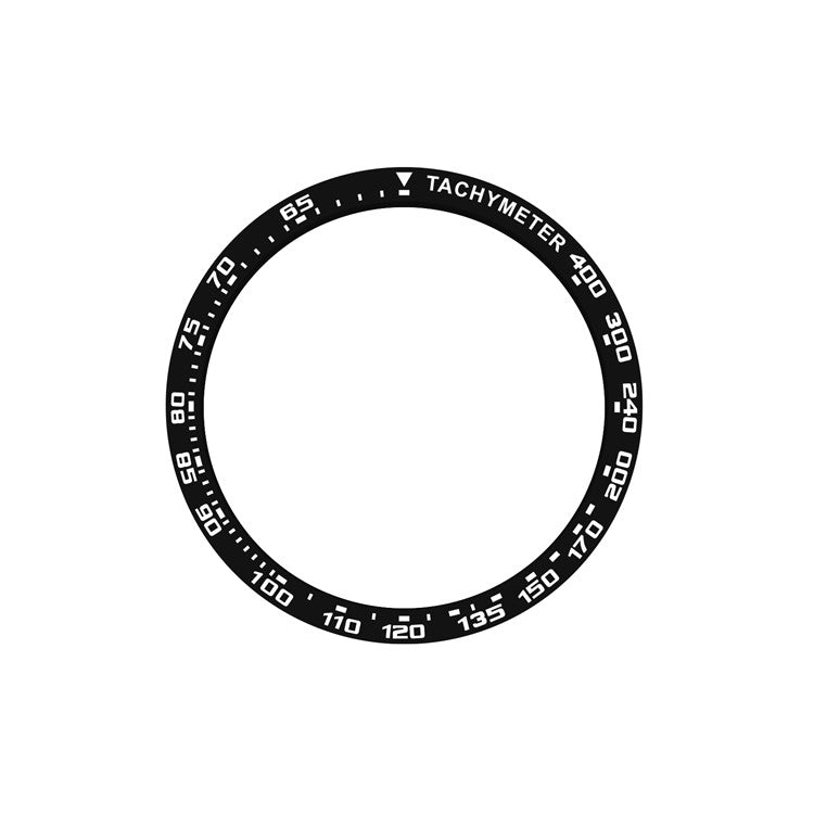 Type D Speed Scale Bezel Styling for Samsung Galaxy Watch 5 Pro 45mm , Aluminum Alloy Adhesive Frame Protector - Black / White Characters