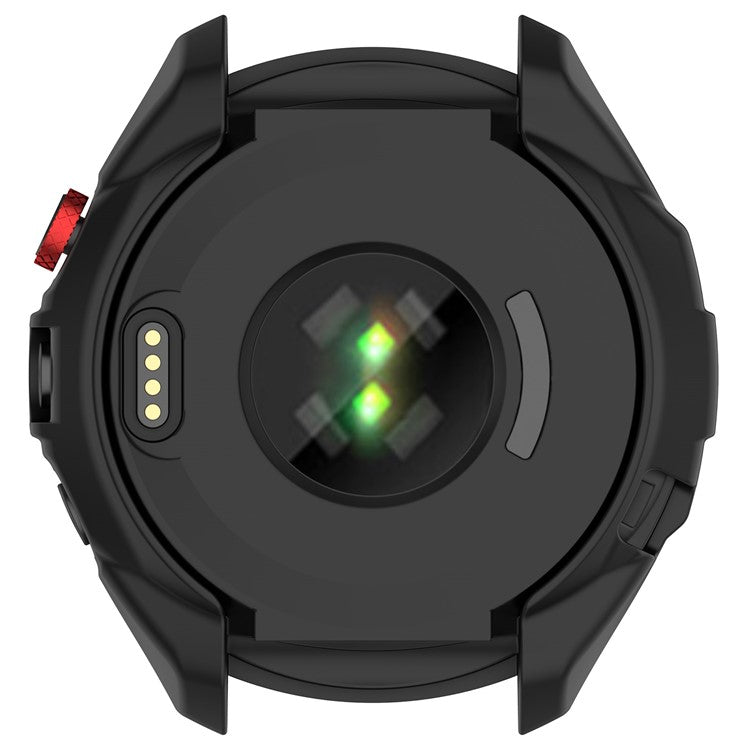 For Garmin Approach S70 42mm Rugged TPU Watch Case Shockproof Hollow Frame Cover - Black