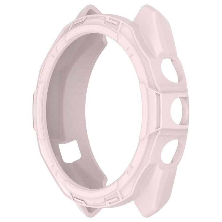 For Garmin Approach S70 42mm Rugged TPU Watch Case Shockproof Hollow Frame Cover - Light Pink
