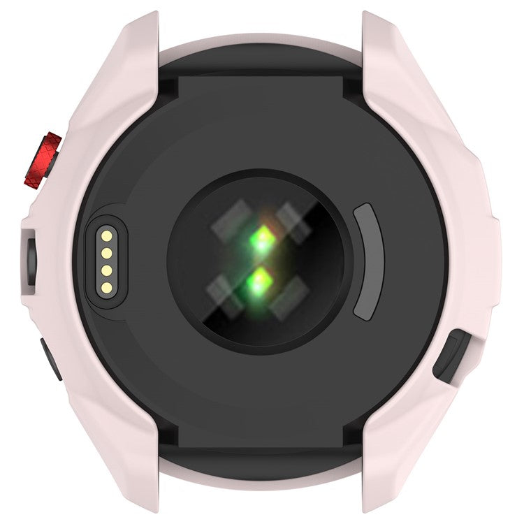For Garmin Approach S70 42mm Rugged TPU Watch Case Shockproof Hollow Frame Cover - Light Pink