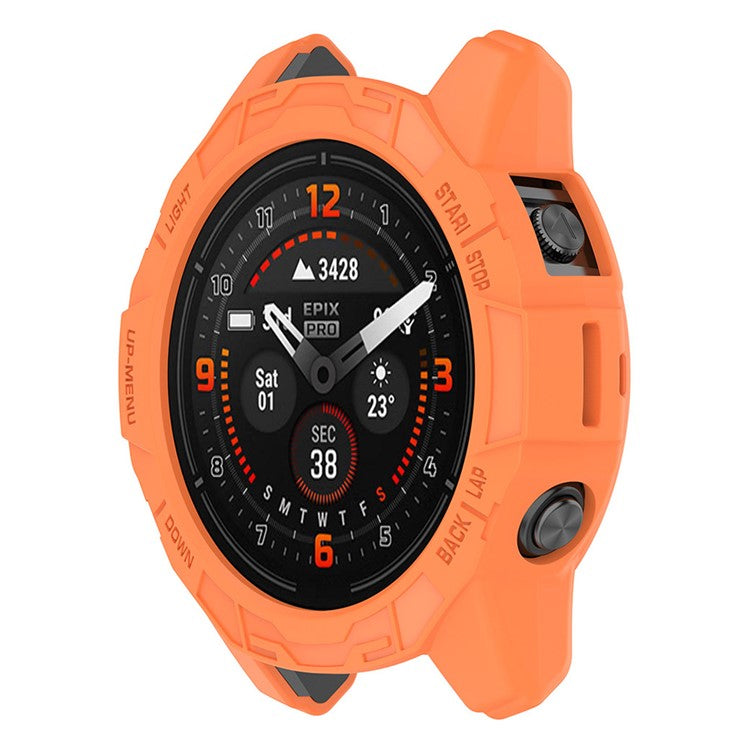 ENKAY HAT PRINCE For Garmin epix Pro 51mm / Fenix 7X / 7X Pro Drop-Proof Hollow Case Sports Watch TPU Case Cover - Orange