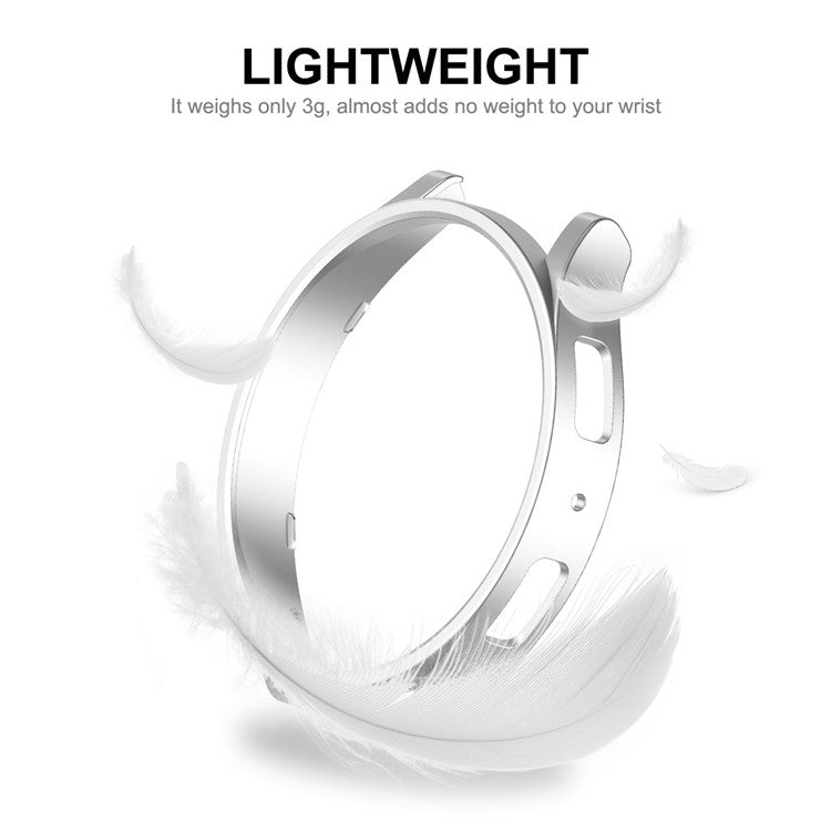 ENKAY HAT PRINCE For Samsung Galaxy Watch6 40mm Electroplating PC Watch Case with 0.2mm 9H Tempered Glass Screen Film - Rose Gold