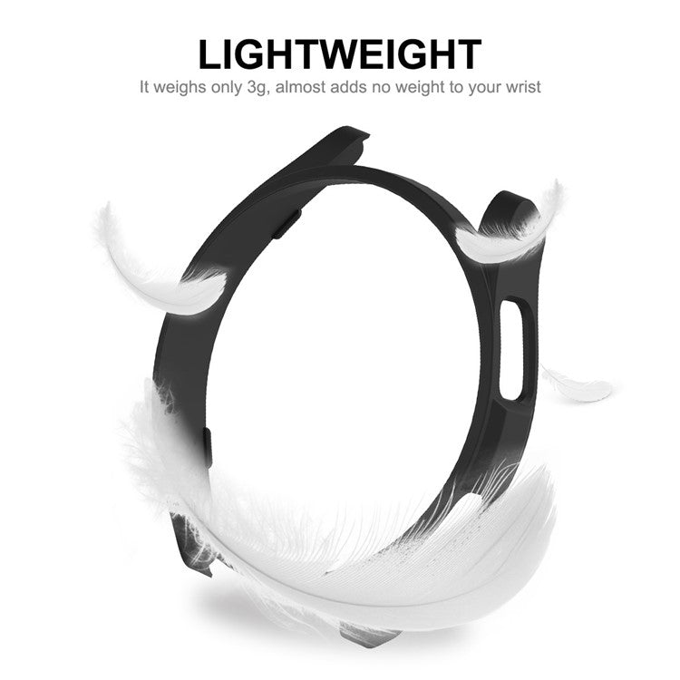 ENKAY HAT PRINCE For Samsung Galaxy Watch6 Classic 47mm Watch Case Electroplating PC Frame with 0.2mm 9H Tempered Glass Screen Film - Rose Gold