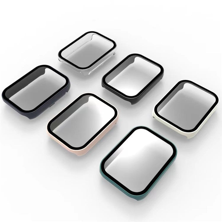 For Xiaomi Smart Band 8 Pro Hard PC Protective Watch Frame Case with Tempered Glass Screen Protector - Black