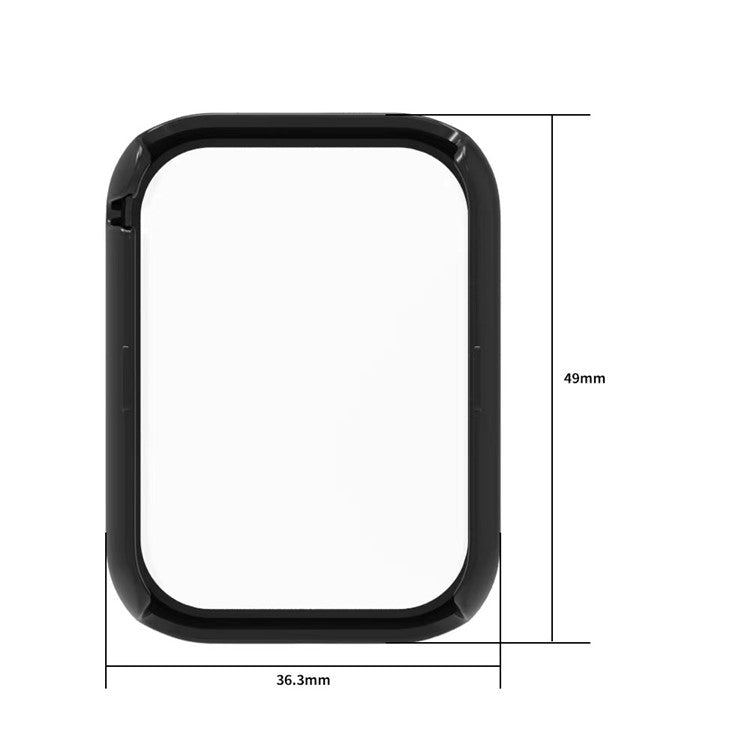 For Xiaomi Smart Band 8 Pro Hard PC Protective Watch Frame Case with Tempered Glass Screen Protector - Black