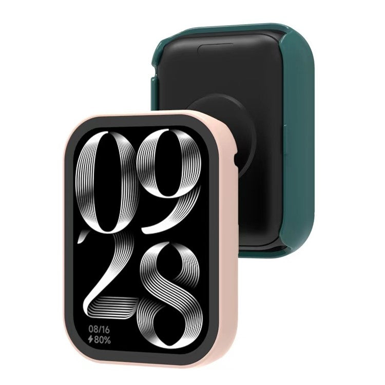 For Xiaomi Smart Band 8 Pro Hard PC Protective Watch Frame Case with Tempered Glass Screen Protector - Green