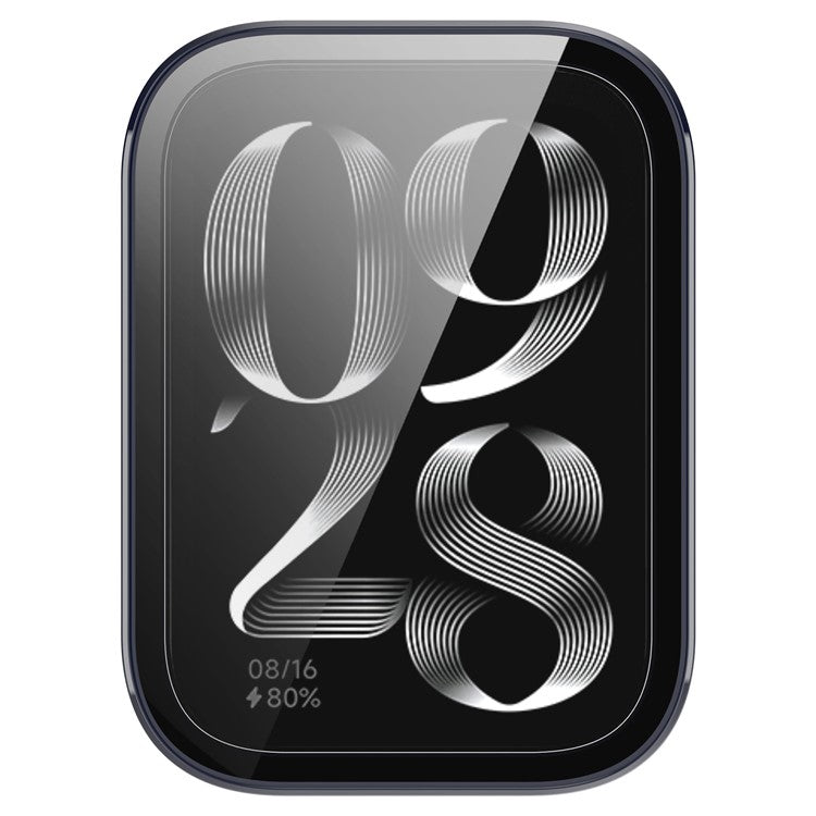 Watch Case for Xiaomi Smart Band 8 Pro , Hard PC Frame Watch Cover with Tempered Glass Screen Protector - Ink Blue