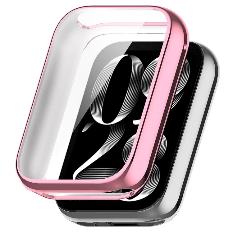 For Xiaomi Smart Band 8 Pro TPU Watch Case Electroplating Frame Cover - Pink