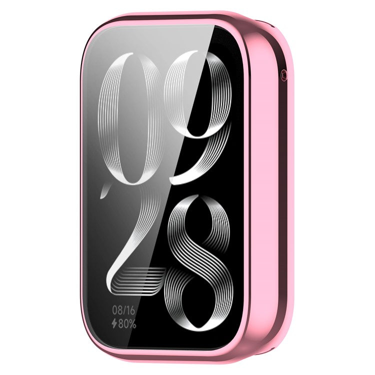 For Xiaomi Smart Band 8 Pro TPU Watch Case Electroplating Frame Cover - Pink