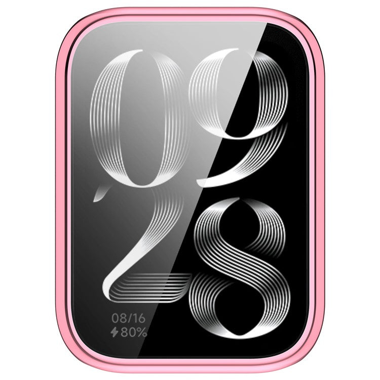 For Xiaomi Smart Band 8 Pro TPU Watch Case Electroplating Frame Cover - Pink