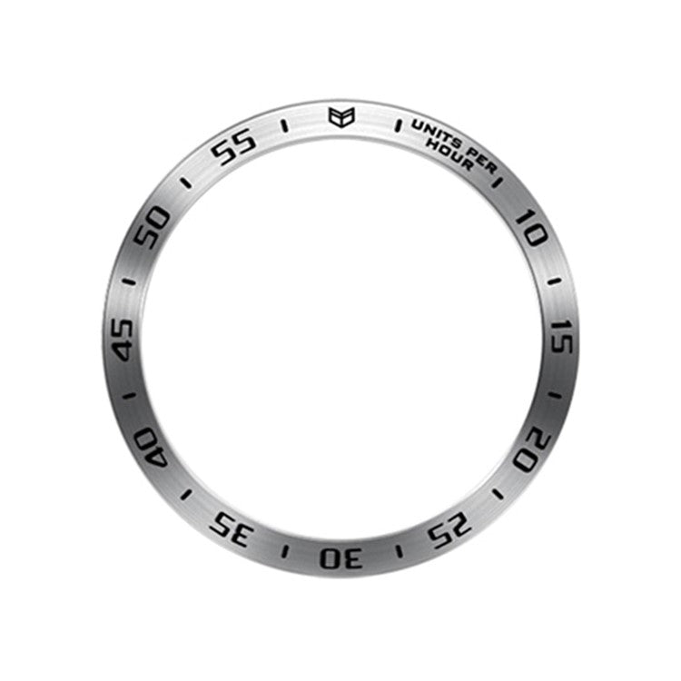 Type A Watch Bezel Ring for Galaxy Watch6 Classic 43mm , Metal Stylish Frame Loop Adhesive Cover with Dial Plate - Silver