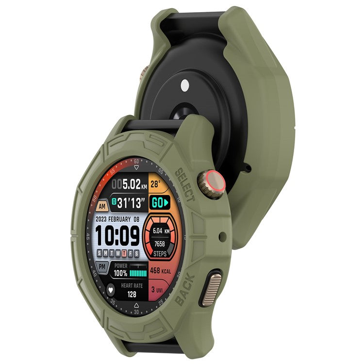 Watch Case for Huami Amazfit Cheetah / Amazfit Cheetah Pro , Rugged TPU Hollow Frame Cover - Jungle Green