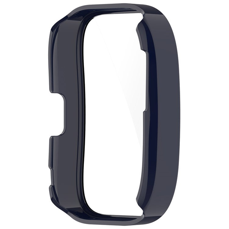 For Huami Amazfit Bip 5 A2215 Overall Protective Case Hard PC Watch Cover with Tempered Glass Screen Protector - Ink Blue