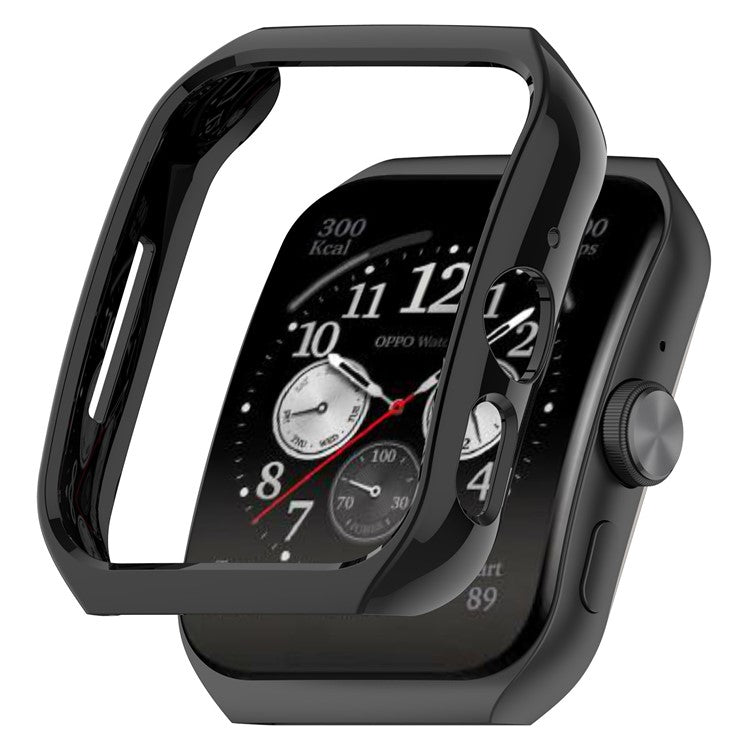 For Oppo Watch 4 Pro / Watch 3 Pro Protective Case Hard PC Hollowed-Out Watch Cover with TPU Hydrogel Film - Black