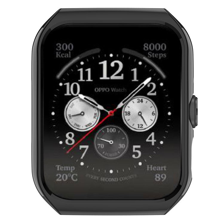 For Oppo Watch 4 Pro / Watch 3 Pro Protective Case Hard PC Hollowed-Out Watch Cover with TPU Hydrogel Film - Black