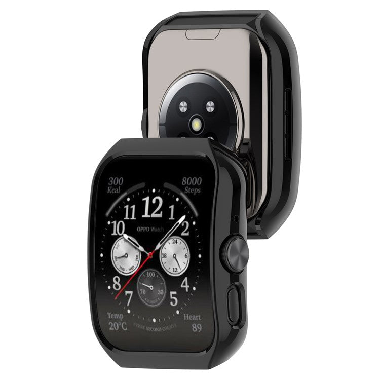 For Oppo Watch 4 Pro / Watch 3 Pro Protective Case Hard PC Hollowed-Out Watch Cover with TPU Hydrogel Film - Black