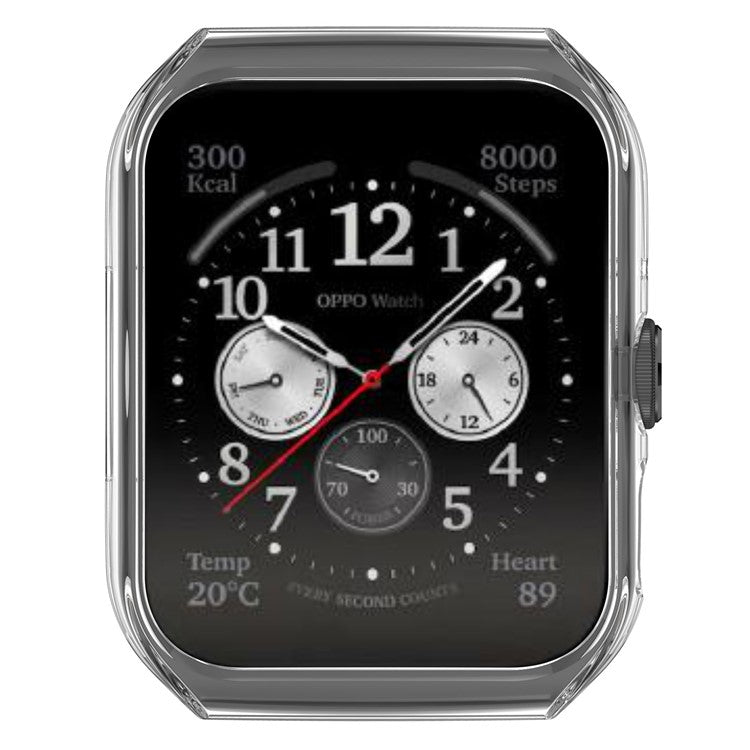 For Oppo Watch 4 Pro / Watch 3 Pro Protective Case Hard PC Hollowed-Out Watch Cover with TPU Hydrogel Film - Transparent White