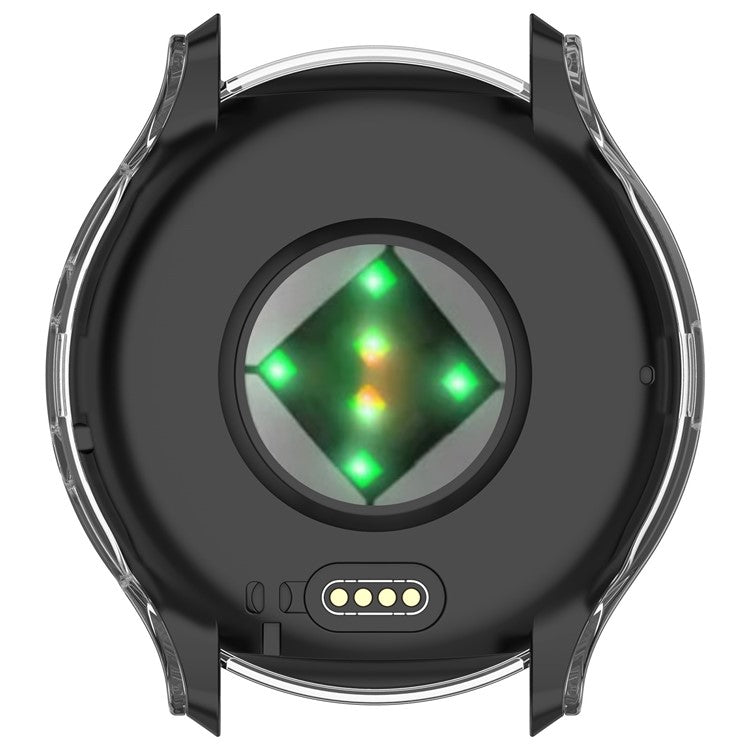 For Garmin Venu 3S Full Coverage Hard PC Watch Case Clear Cover with Tempered Glass Screen Protector - Transparent White