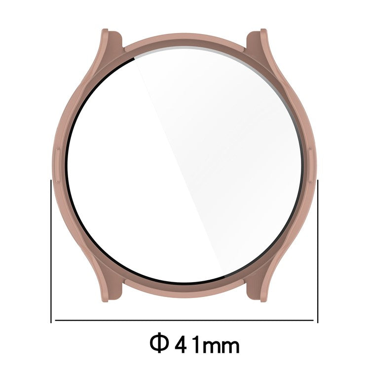 For Garmin Venu 3S Full Coverage Hard PC Watch Case Clear Cover with Tempered Glass Screen Protector - Transparent White