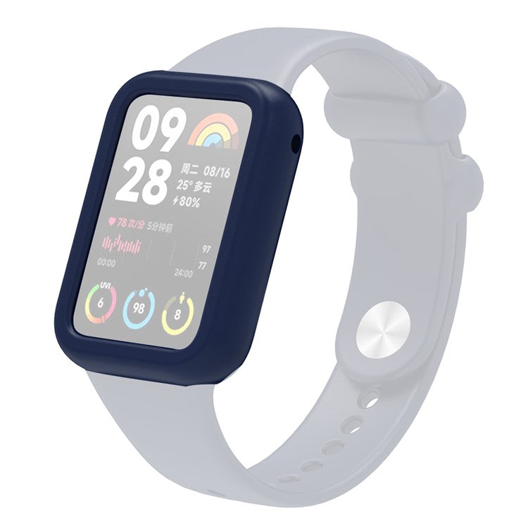 For Xiaomi Smart Band 8 Pro Soft Silicone Case Shockproof Smart Watch Frame Cover - Navy Blue