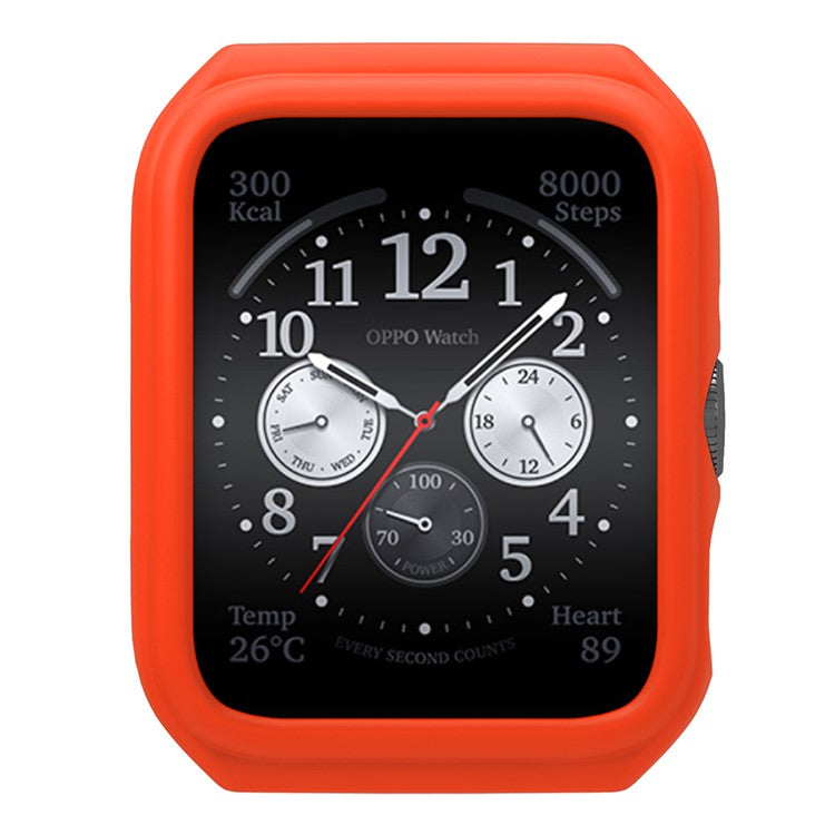 Silicone Watch Case for Oppo Watch 3 Pro / Watch 4 Pro , Anti-Scratch Frame Watch Cover - Orange