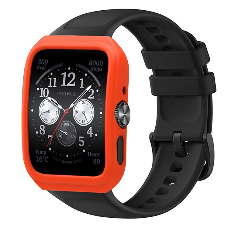 Silicone Watch Case for Oppo Watch 3 Pro / Watch 4 Pro , Anti-Scratch Frame Watch Cover - Orange