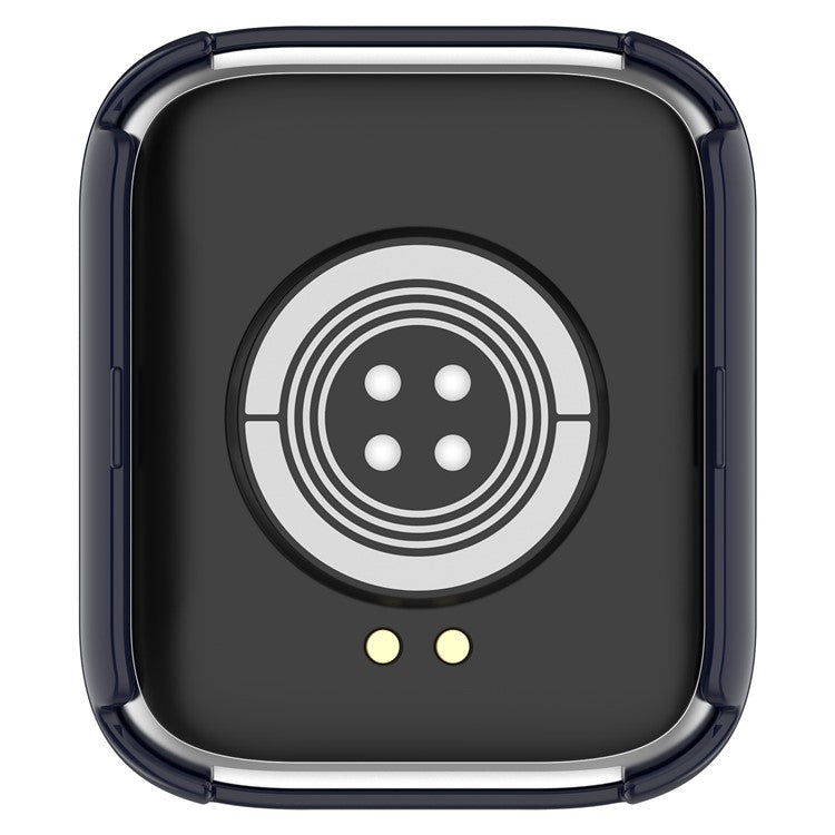 For iTouch Air 3 Protective Frame with Tempered Glass Screen Film Smart Watch Hard PC Bumper Case - Dark Blue