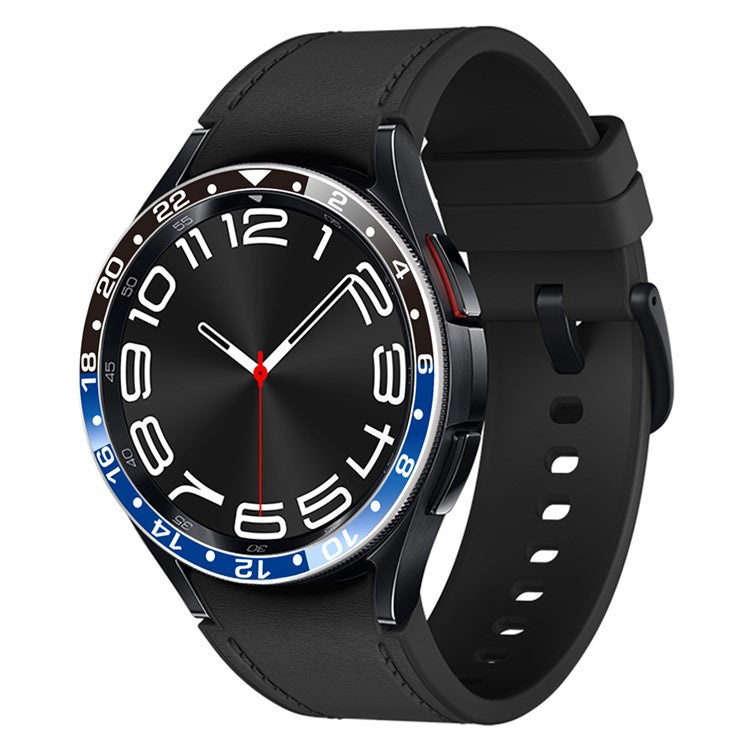 Aluminium Alloy Cover for Samsung Galaxy Watch6 Classic 43mm Bezel Ring Dual Color Watch Bumper - Black / Blue
