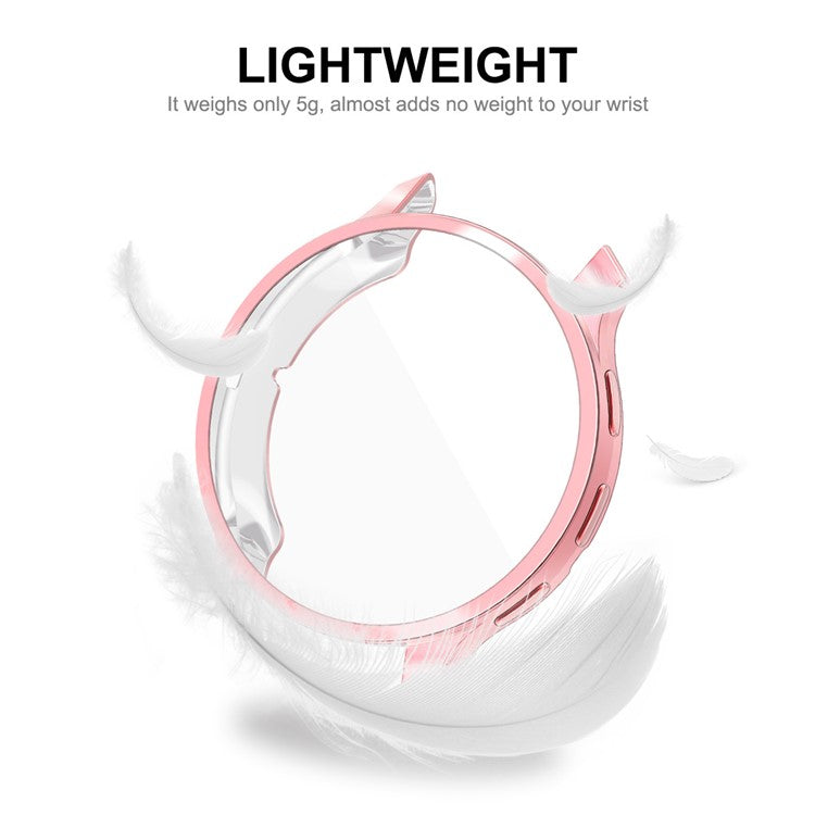 ENKAY HAT PRINCE For Garmin Venu 3S Full Cover Watch Case Electroplating TPU Frame with Screen Film - Pink