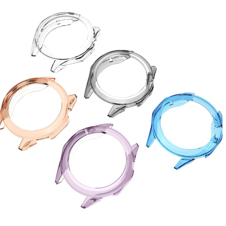 For Huawei Watch GT 4 46mm Protective Frame TPU Hollow Out Anti-drop Watch Case - Transparent Blue