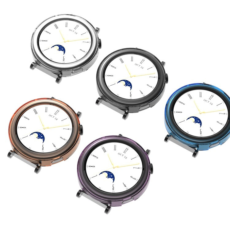 For Huawei Watch GT 4 41mm Watch Case Hollow Out TPU Protective Frame - Transparent Black