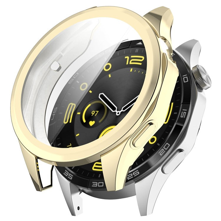 For Huawei Watch GT 4 46mm Watch Protective Cover Full Coverage Electroplating TPU Case - Gold