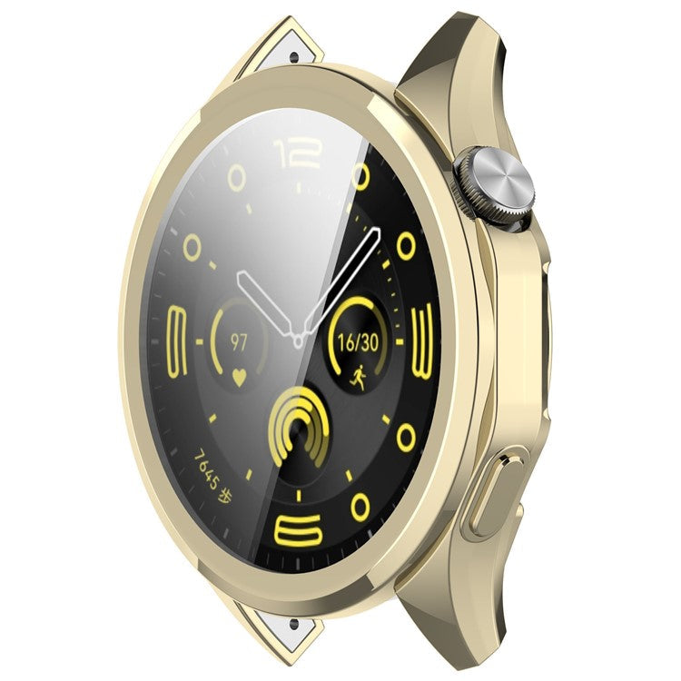 For Huawei Watch GT 4 46mm Watch Protective Cover Full Coverage Electroplating TPU Case - Gold