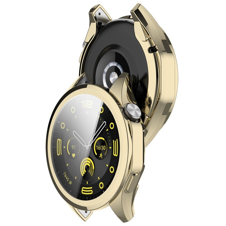 For Huawei Watch GT 4 46mm Watch Protective Cover Full Coverage Electroplating TPU Case - Gold