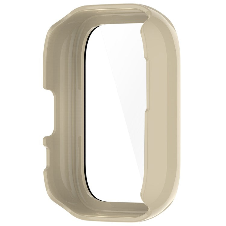 For Huami Amazfit Active (A2211) Case with Tempered Glass Film Full Protective Hard PC Watch Cover - Ivory White